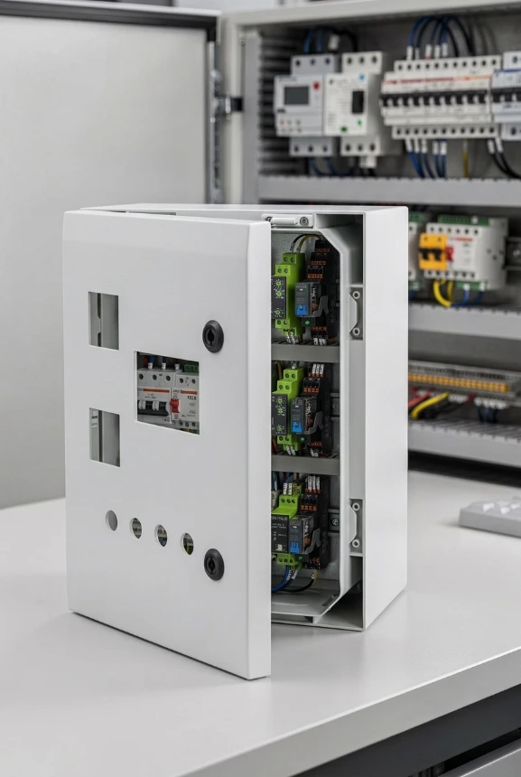 AI Generated Schaltschrank mit SALZ und TELE Komponenten